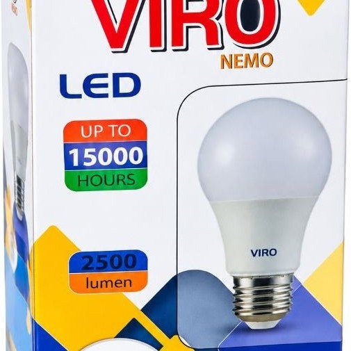 Lampu LED VIRO 25 Watt Bohlam Hemat Energi 88% Cahaya Putih lumen 2500