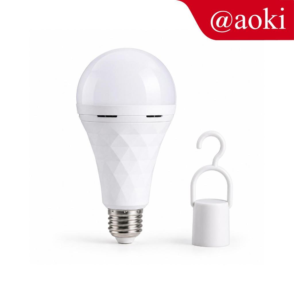 AOKI Lampu LED Emergency AC/DC Rechargeable 10W 15W 18W  Bohlam Darurat Otomatis Menyala Saat Listri