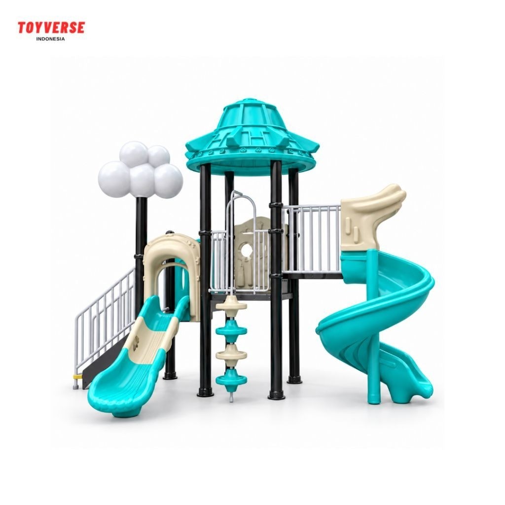 Playground Outdoor 2 Slide | Playground Anak Multifungsi | Wahana Bermain Anak