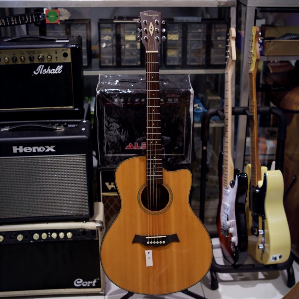 Swing SC 100 GA TOP SOLID Gitar Akustik elektrik Original