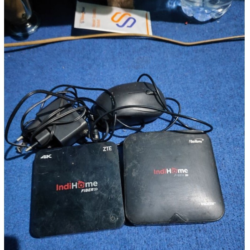Paket 2 Unit STB Indihome Android (ZTE B860H + FiberHome HG680-P) Sudah Root + Adaptor & Mouse