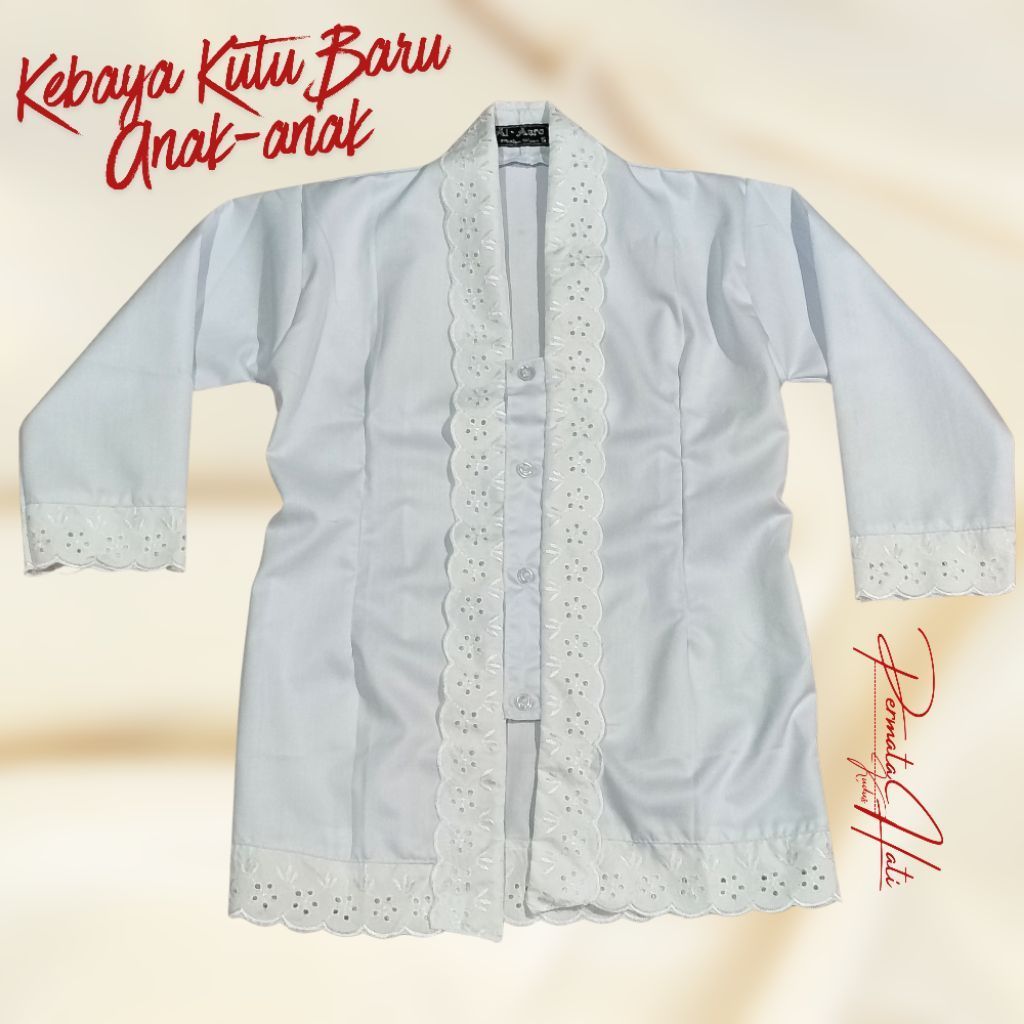 Kebaya Putih Kutu Baru Renda Anak SD