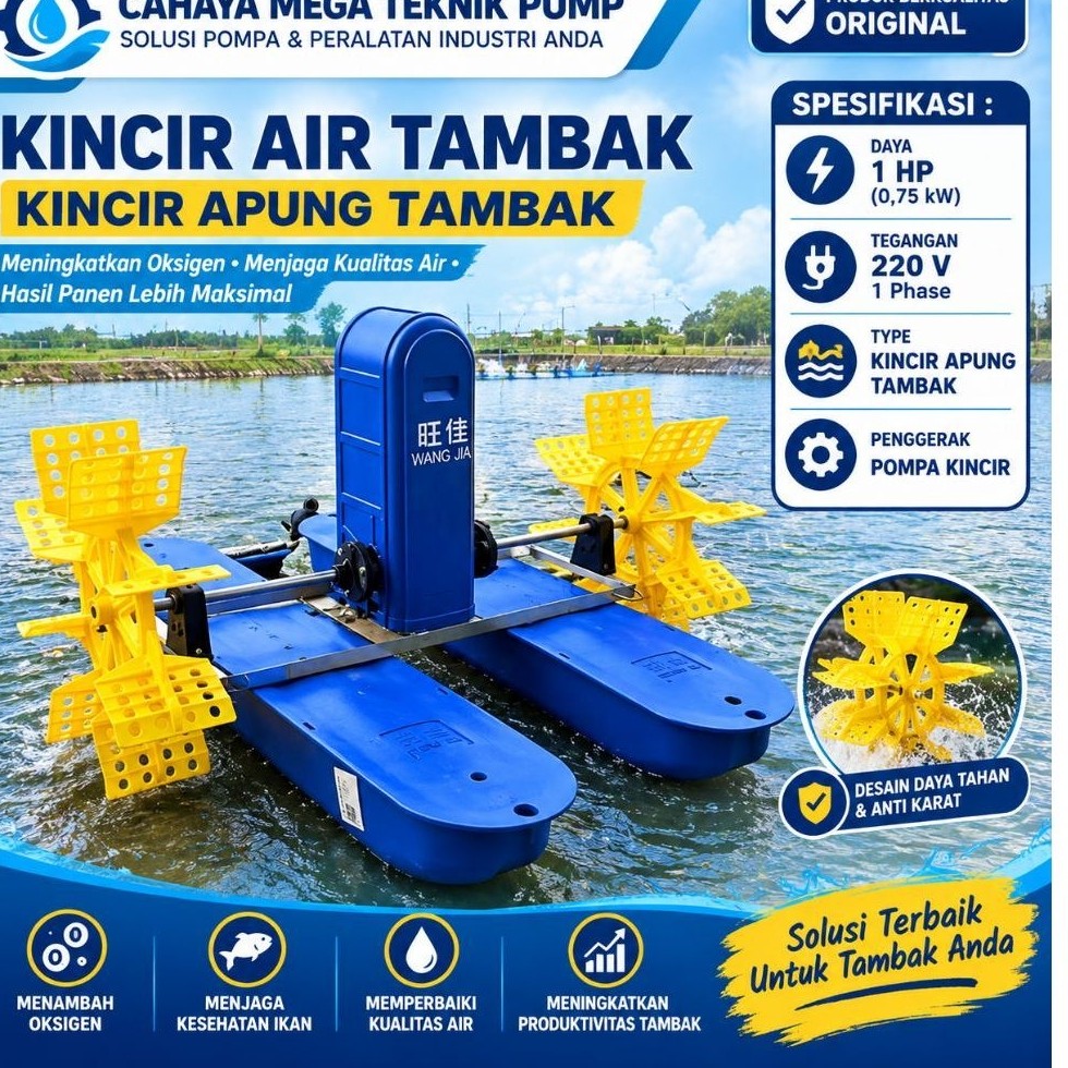 kincir aingin tambak/kincir apung tambak 1hp 1phase 220V pompa kincir