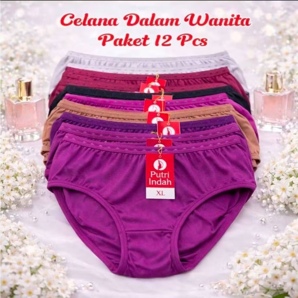ALEYAH CD 4 PUTRI INDAH / 2 PUTRI PROMO TERLARIS 6 Pcs Celana Dalam wanita Cd Wanita Dewasa Bahan ka