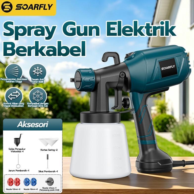 SOARFLY 750 Watt Spraygun Cat Semprot Listrik 800ML Alat Semprot Cat Elektrik Tembok Mobil Alat Cat 