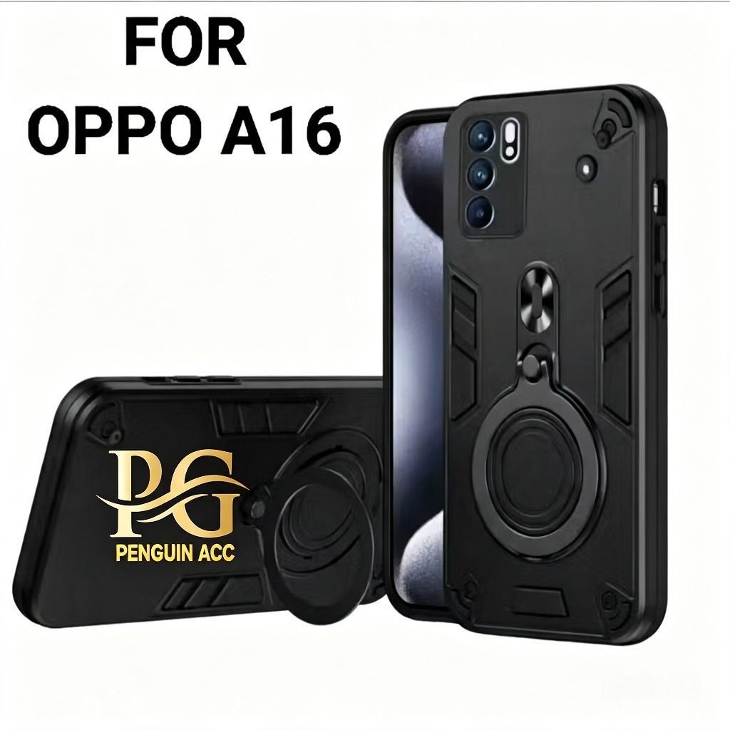 Casing OPPO A16 Hard Case Robot Ring Eye Ring Pro Camera Casing Standing Robot