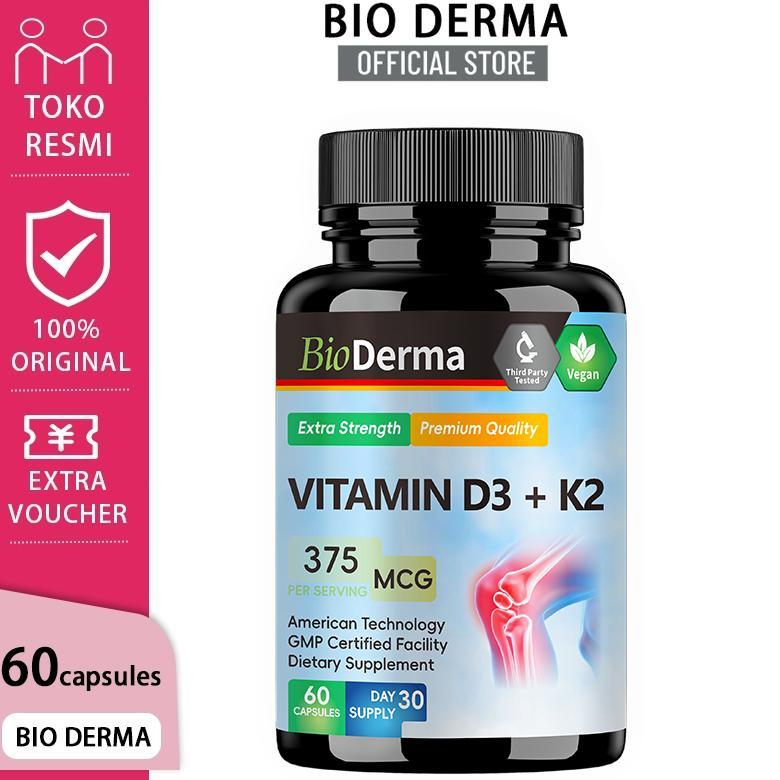 Bioderma Vitamin D3K2 1000IU, dukung kesehatan tulang, tingkatkan penyerapan kalsium, hasil maksimal