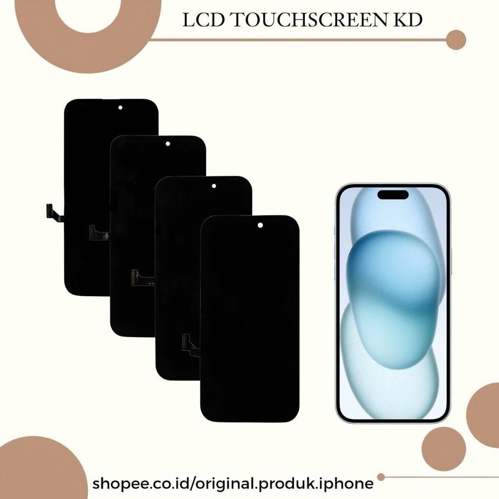 LCD TOUCHSCREEN 15/15 PLUS/15 PRO/15 PRO MAX NEW MERK INCELL KD