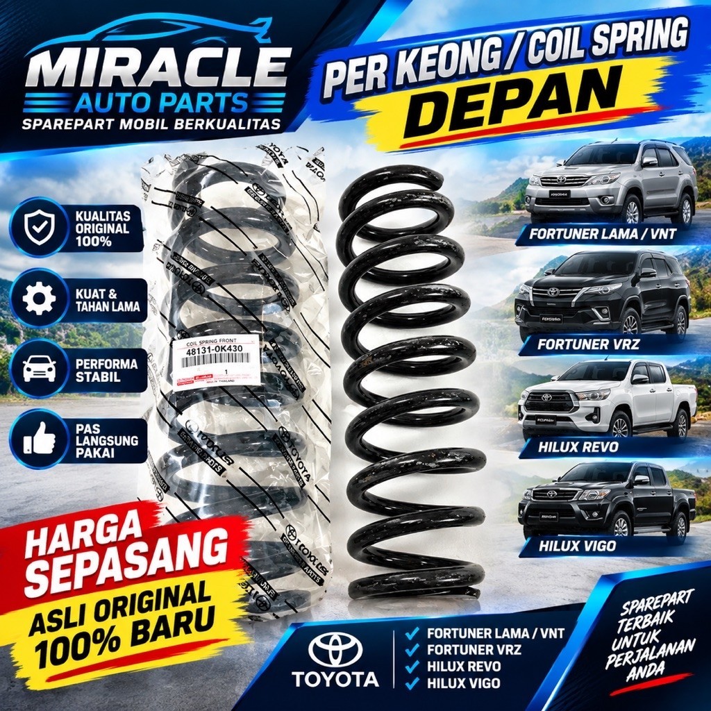 PER KEONG DEPAN FORTUNER VNT VRZ TRD HILUX VIGO REVO ORIGINAL