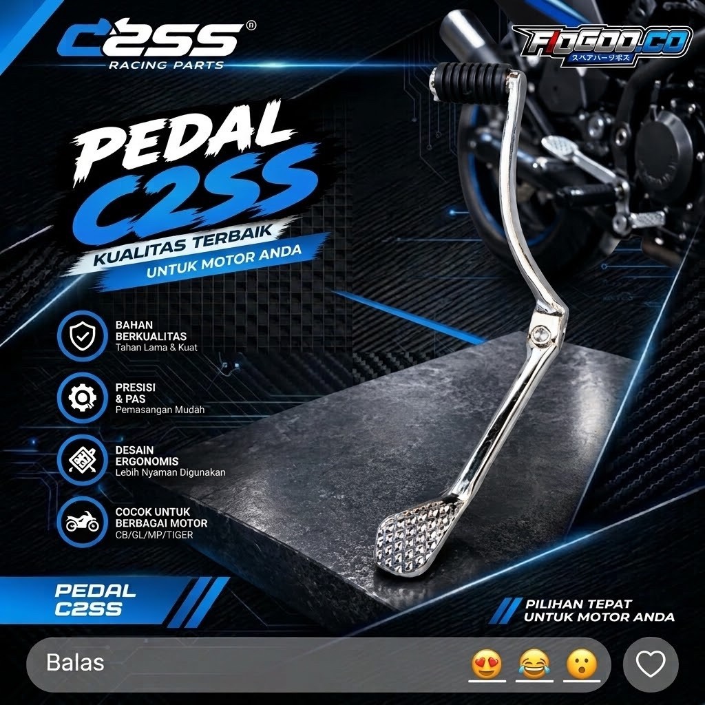 PEDAL VERSENELENG C2SS PNP CB GL MEGAPRO TIGER OPERAN GIGI C2SS DETAIL ORIGINAL