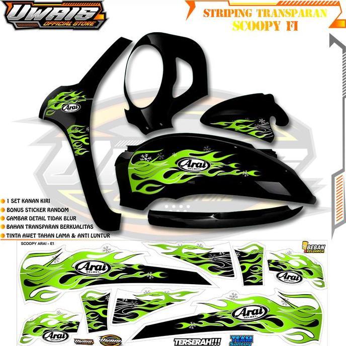 UWAIS STICKER SHOP Striping Transparan Scoopy New 2021-2024 Honda Scoopy Bahan Bening Premium Qualit