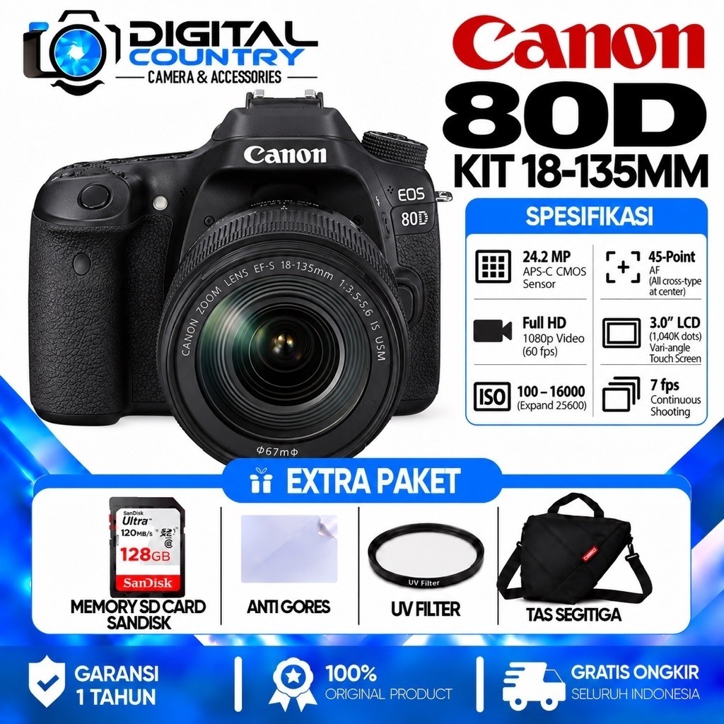 CANON EOS 80D KIT 18-13MM IS USM NANO / CANON 80D KIT 18-135MM IS USM NANO