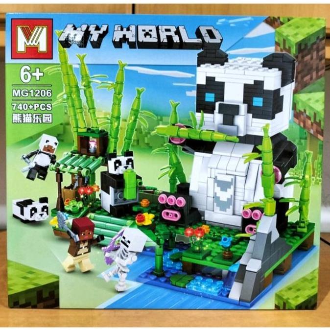 mainan bricks block Minecraft My World Panda