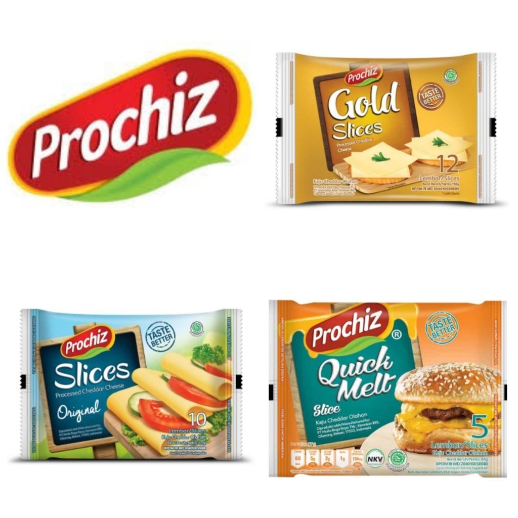 Prochiz Gold Slices Keju Cheddar Lembaran 12 Slices / Prochiz Original Slices Keju Cheddar Lembaran 