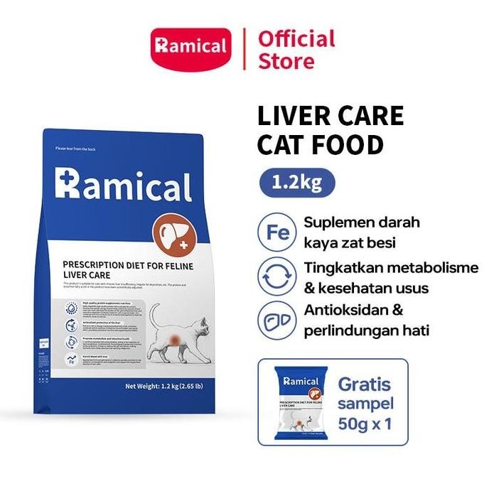 Terbaik Ramical Hepatic Care Dry Cat Food 1.2KG | Liver Support Formula | Makanan Kucing Kering Form