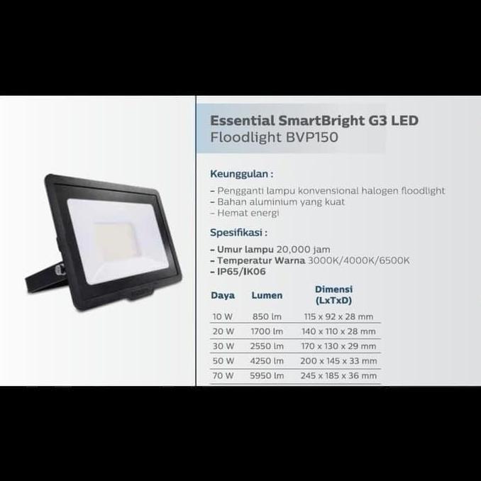 Philips Lampu Sorot LED 10watt BVP150 / Flood Light Philips BVP150 10w