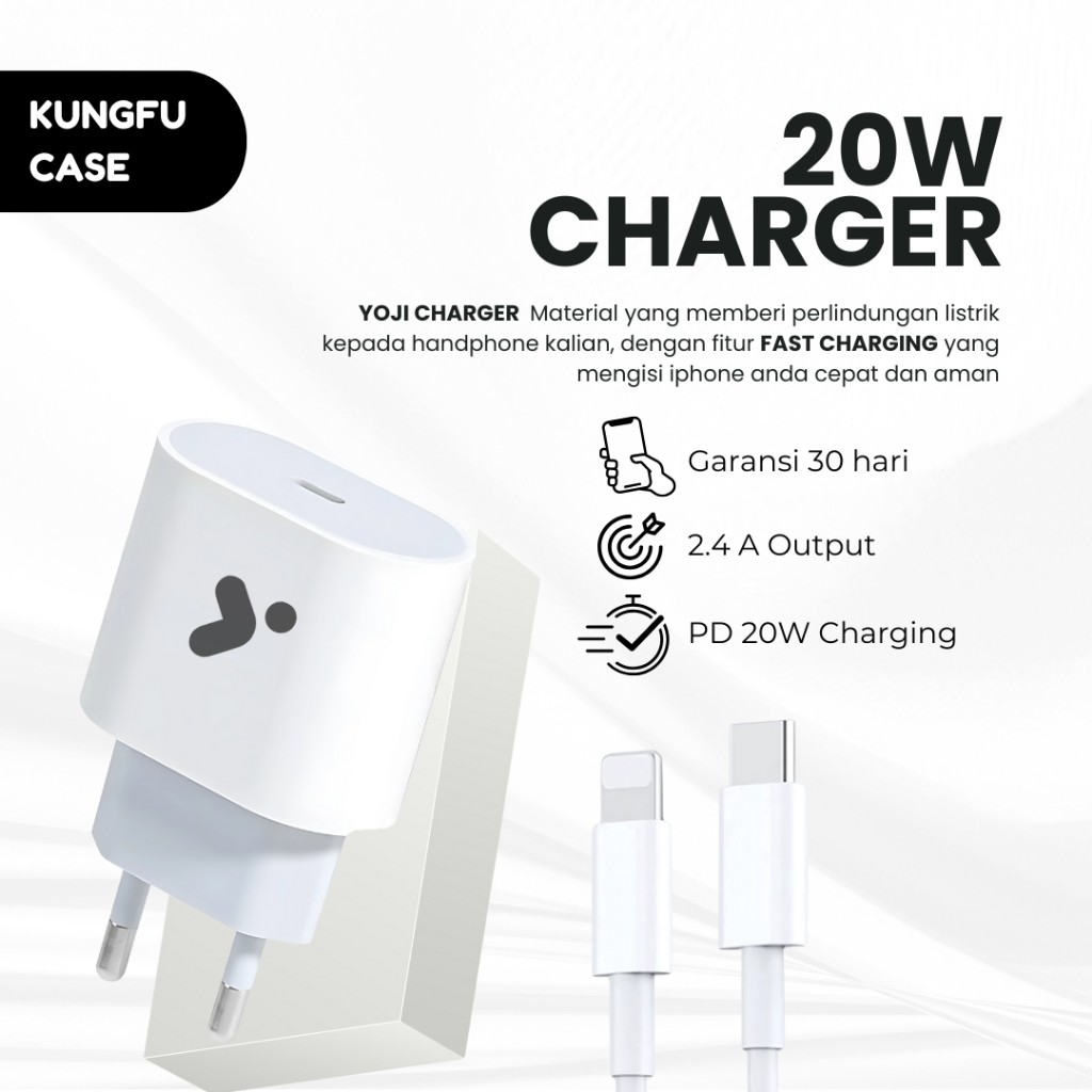 Kung Fu Case - Charger Yoji 20W lighting to Type C /Type C to Type C