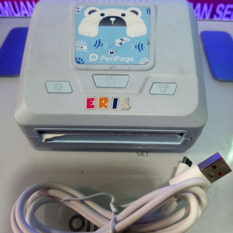 PeriPage A3 Printer Mini Thermal 80 mm.Second Normal ( Unit+ Kabel data )
