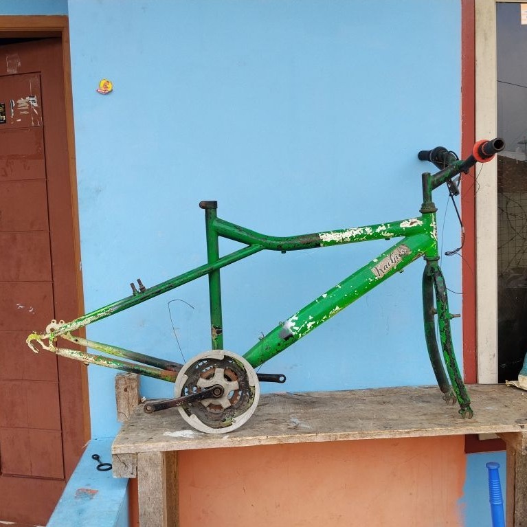 FRAME FORK SEPEDA MTB 26 Jadul Merk ALEOCA SIZE 18" BENTUK ANTIK UNIK LANGKA VINTAGE