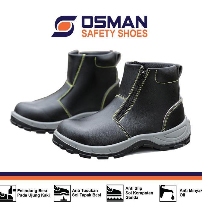 Sepatu Safety Osman Safety Shoes Zipper Resleting Tipe Os-668