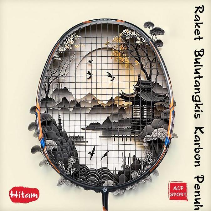ALP GJ Raket Badminton Original 10U Ultra Light 100% Full Carbon T800 Profesional Rebound Cepat untu