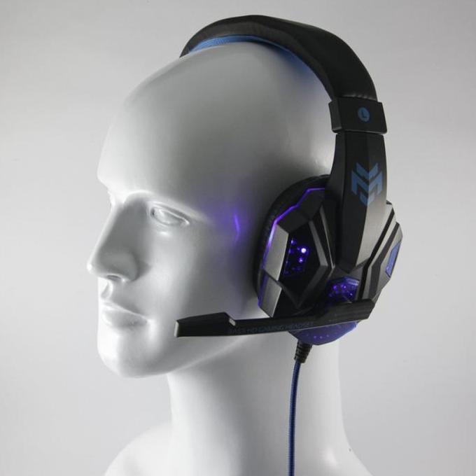 Headphone Gaming Kabel Unitech Champion with Microphone + Lampu LED Headset Stereo Bass untuk Hp PC 