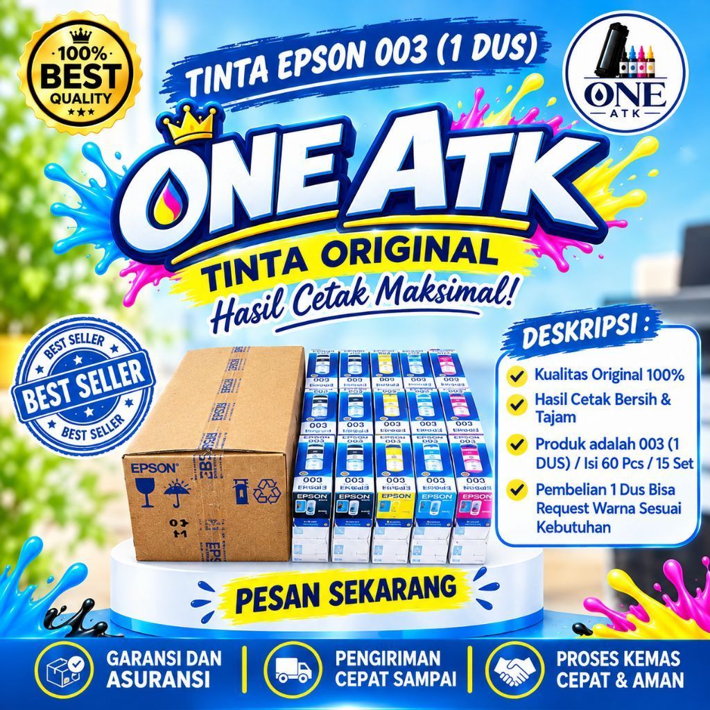 1 DUS ISI 60 PCS TINTA EPSON 003 ORIGINAL