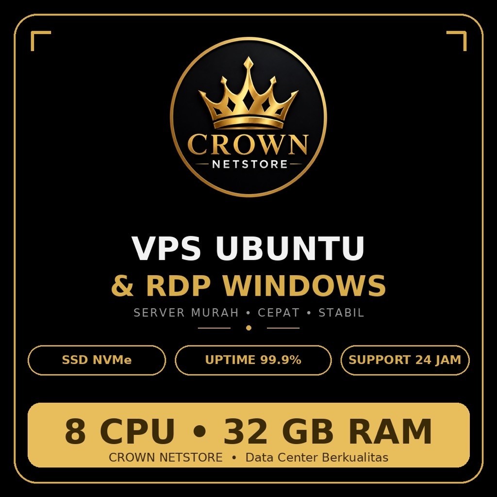 RDP Premium 32GB RAM Full Admin Harian