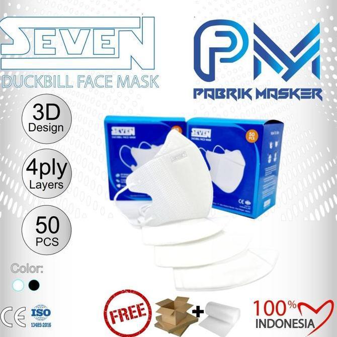 Masker Duckbill Seven 4 Ply Medis Surgical Kemenkes 50pcs