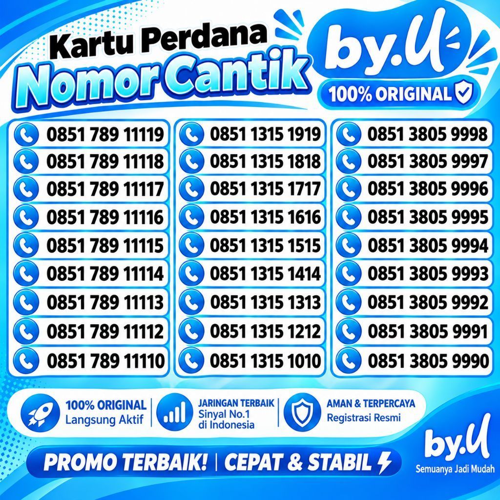 By.U Nomor Cantik Kartu Perdana By.U Nasional Selamanya