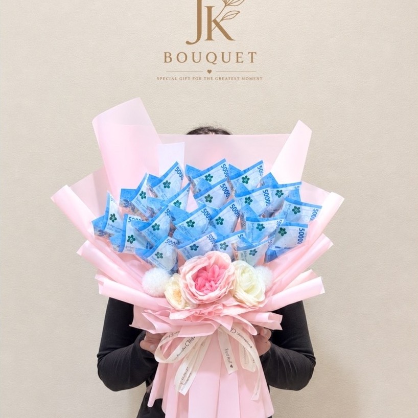 [BISA KIRIM HARI INI] A5 / Folded money bouquet pecahan 1jt / Jasa pembuatan money bouquet