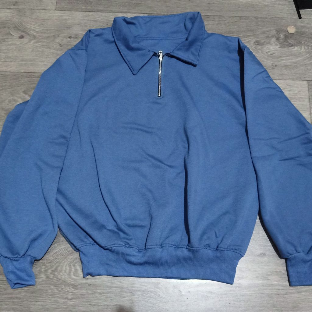 half zip basic polos cowok cewek unisex preloved/second