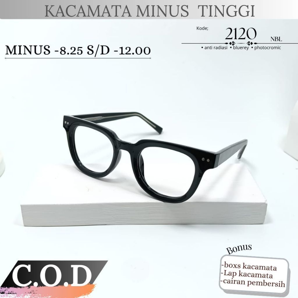 KACAMATA MINUS TINGGI INDEXS 1.56 LENSA ANTIRADIASI/BLUERAY/PHOTOCROMIC/BLUECROMIC  STANDAR OPTIK