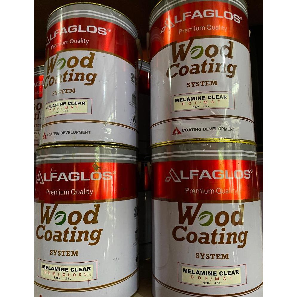 Cat Melamine Kayu Sanding Sealer, Top Coat Gloss, Semi, Doff Merek ALFAGLOS - Galon set 5L