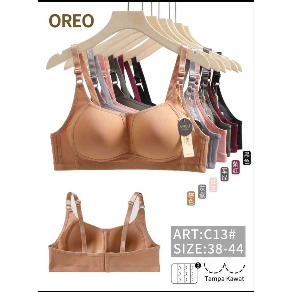 Bra/BH Oreo C13 Pakai Busa Tanpa Kawat  Ukuran 38-44