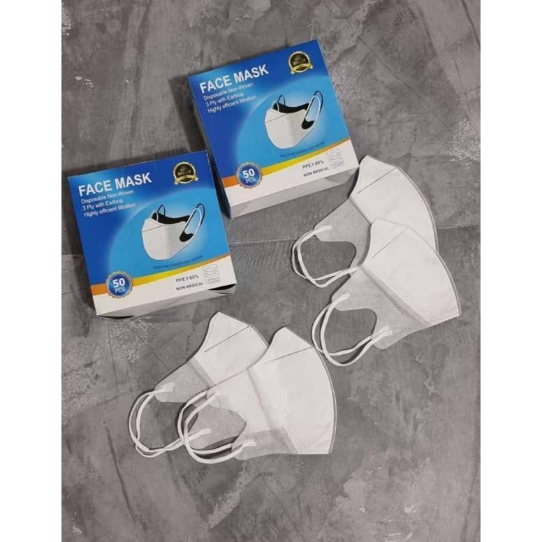 VELISSASTORE MASKER DUCKBILL ISI 50 PCS DEWASA (HITAM/PUTIH) SAMARINDA TERMURAH