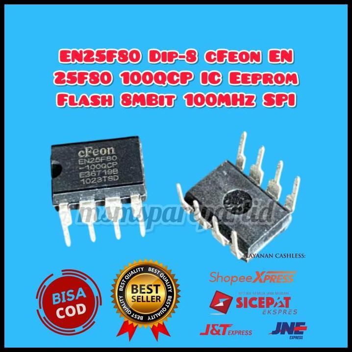 TERLARIS EN25F80 DIP-8 CFEON EN 25F80 100QCP IC EEPROM FLASH 8MBIT 100MHZ SPI 