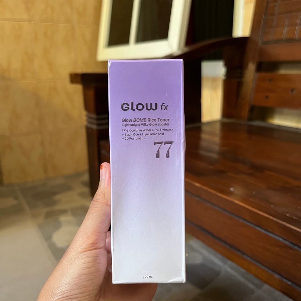 (NEW SEGEL EXP 2028) GLOW FX Glow Bomb Rice Toner Wajah 100ml Hydrating & Brightening 77% Rice Bran 