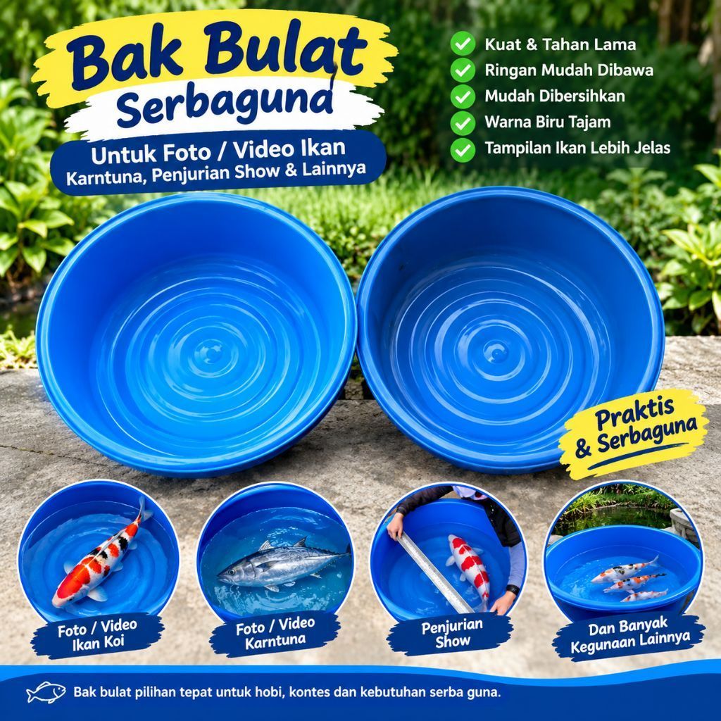 BAK BULAT IKAN KOI SERBAGUNA | Bak Karantina Foto Video Ikan | Bak Penjurian Show Koi