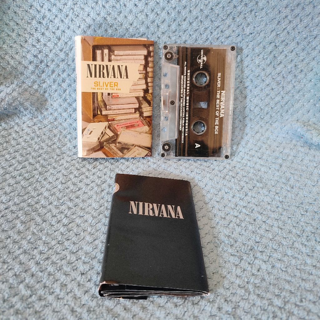 Kaset Pita Nirvana Sliver The Best rehearsal album demo Bonus Cover Album Black