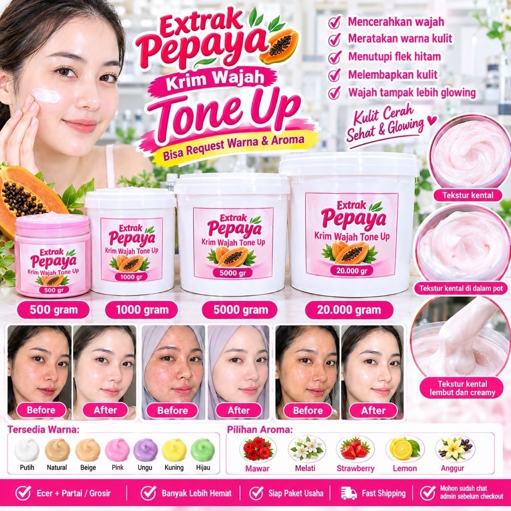 sunscreen wajah tone up / cream wajah spf 30 / cream wajah spf 50 / cream wajah kiloan