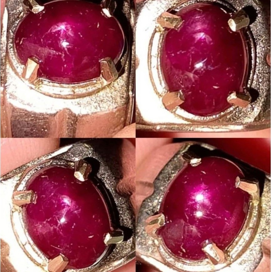 NATURAL CINCIN PERMATA RED STAR RUBY PIGEON BLOOD AJIB SUPER