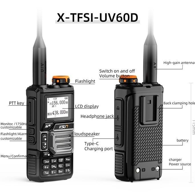 KSUN X-TFSI WALKIE TALKIE ALLBAND HANDY TALKY 200 CHANNELS HT JARAK JAUH 5KM