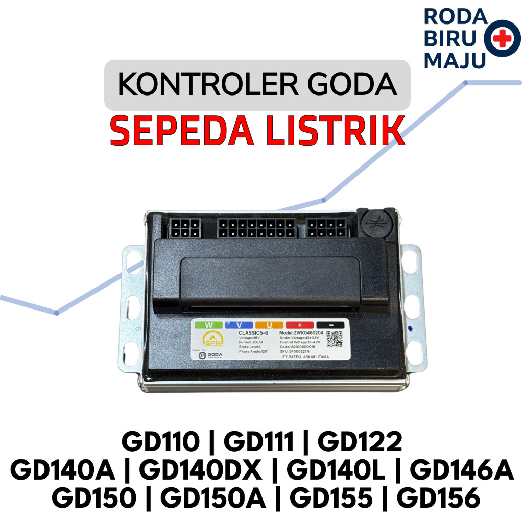 Controller 48V 500W 20A Sepeda Listrik Goda GD110 GD111 GD122 GD140A GD140DX GD140L GD146A GD150 GD1