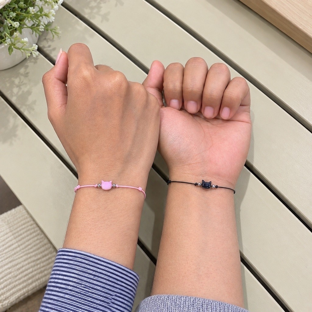 COD Gelang couple kucing | gelang tali giok couple kucing | gelang cat lover gelang couple murah