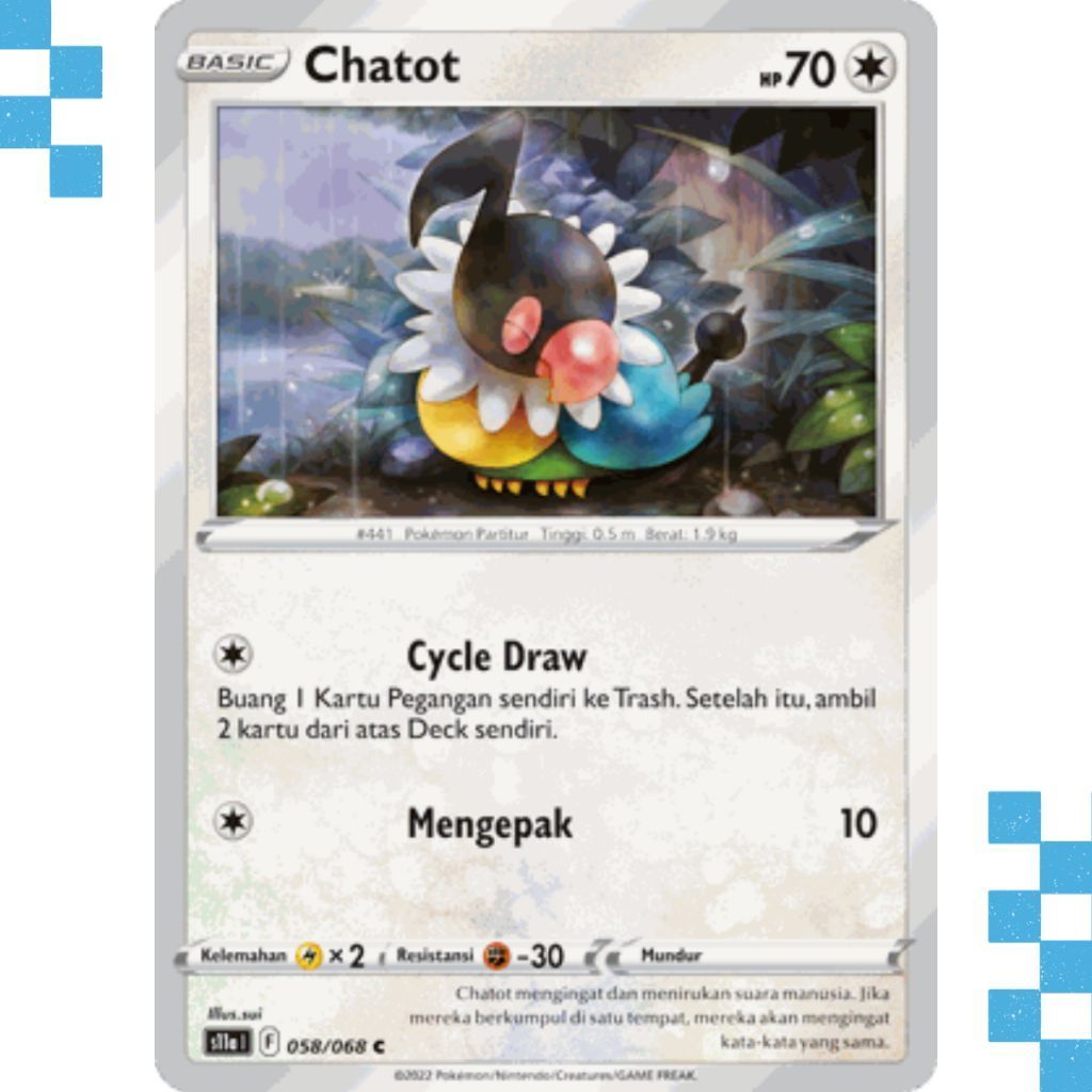 Kartu Pokemon Chatot 058/068 Indonesia Arkana Memuncak