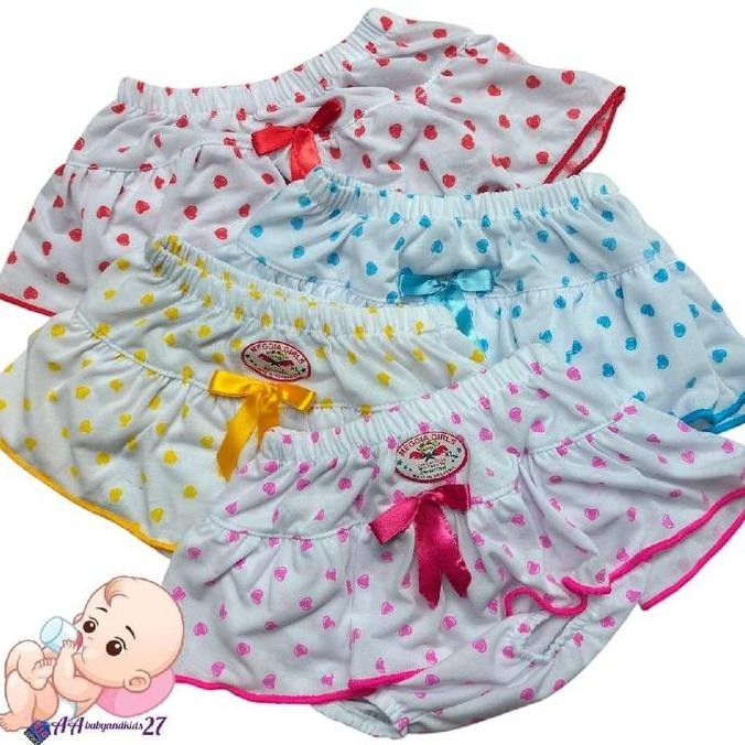 DV264 - BAYAR DI TEMPAT Meggia Girls 3PC Celana Dalam Katun  Fashion Anak Perempuan Model Rok Cantik