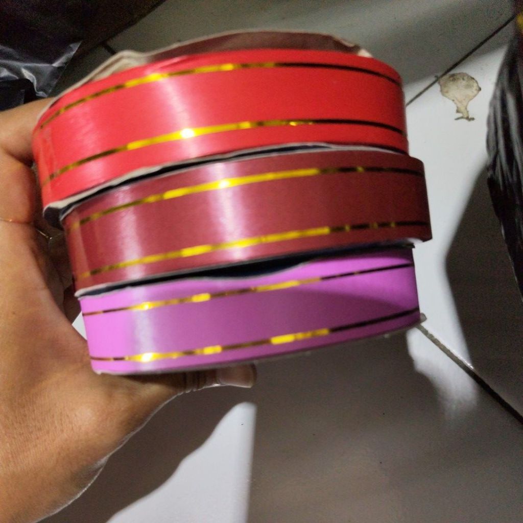 (Roll) Lebar 2 cm pita kado jepang pita plastik