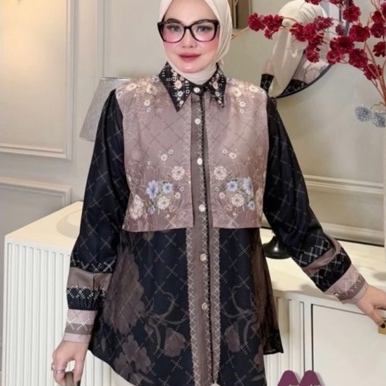 Atasan hmf luxury -  elliora  anggun shirt wanita viral kekinian hawa Hmf luxury / dumma Hmf luxury 