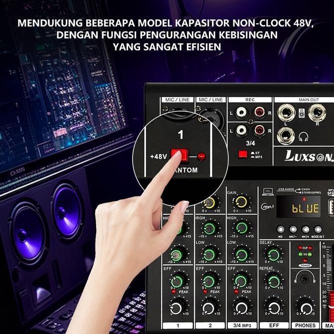 Musica- Luxsona Audio Mixer 4 Saluran/Mixer Dengan Reverb Baan/Mixer Audio /Misker Mini